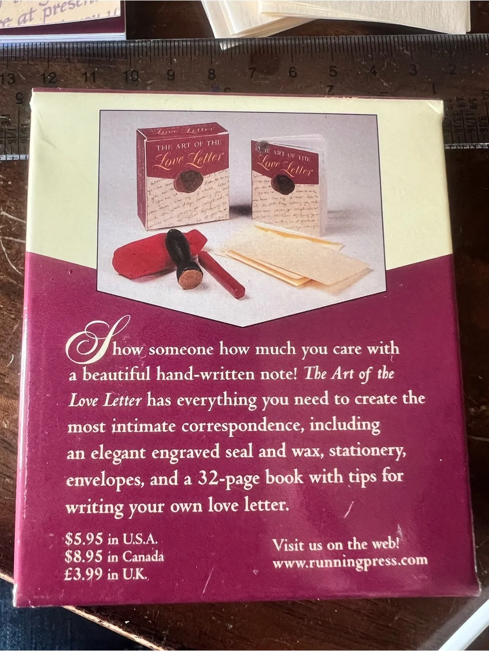 Adorable Mini Stationary Kit - The Art Of The Love Letter Burgundy & Cream